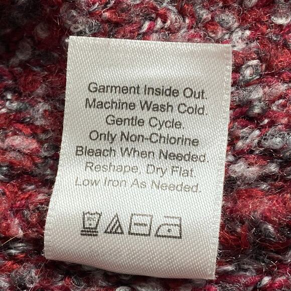 Coldwater Creek Boucle Slub Cardigan Red One Button Size XL 16 Lagenlook Boho - Picture 5 of 14